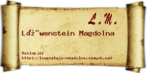 Löwenstein Magdolna névjegykártya